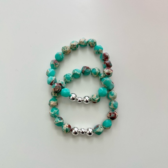 Jewelry - Imperial Jade and Silver Hematite Bracelet